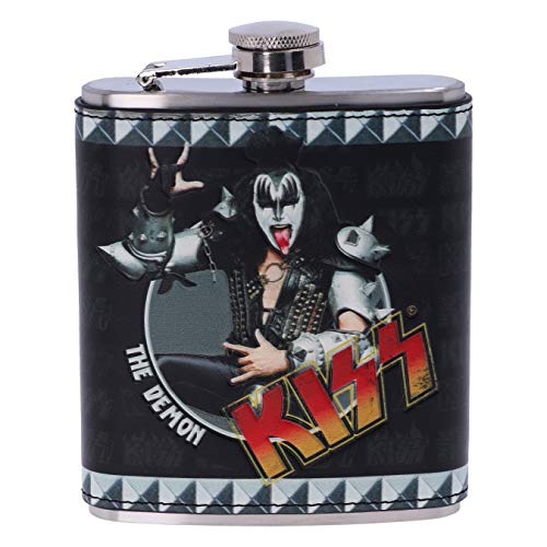 Nemesis Now Petaca con Licencia Oficial Kiss The Demon, Color Negro, 7 cm