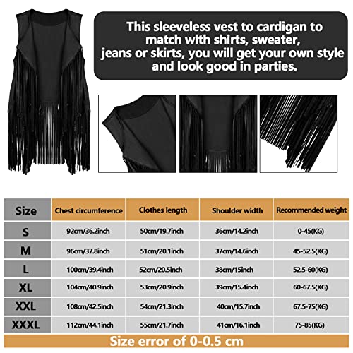 6 pcs 60s 70s outfits for women hippie costume set peace sign earring headband fringe vest tassel cardigan 3 6 pcs 60s 70s outfits for women hippie costume set peace sign earring headband fringe vest tassel cardigan - image 4