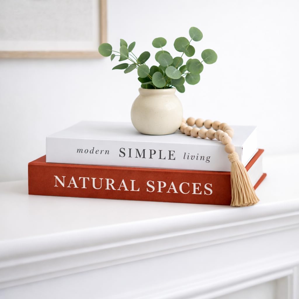 Jas & Jax Goods Decorative Books for Home Decore - Set of 2 Faux Designs for Coffee Table, Bookshelf or Mantel Styling - Modern Aesthetic Display Books for Living Room, Entryway & Office Decoration