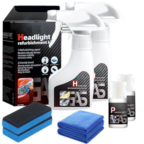 Automotive Headlamp Restoration Fluid Oxidized, 2025 Upgraded Headlight Restoration Kit,