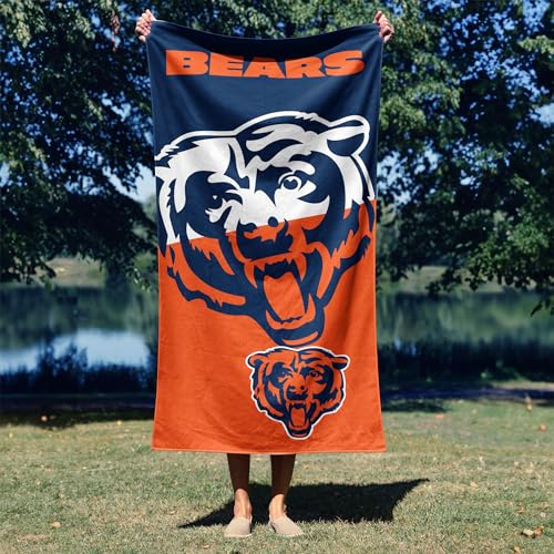 Image of Northwest NFL Chicago Bears Microfiber Beach Towel, 30 x 60 Inches - Quick Dry, Sand Resistant, Lightweight, Highly Absorbent, Incisor Design