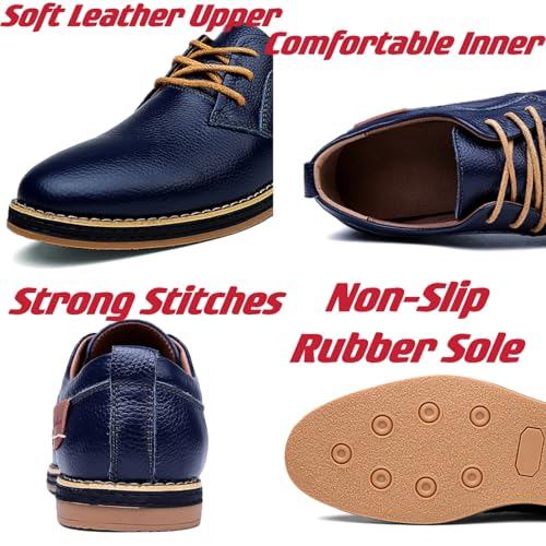 Mens Genuine Leather Lace Up Oxfords Classic Wing Tips Dress Shoes Casual Luxury Business Work Office Retro Derby Shoes2