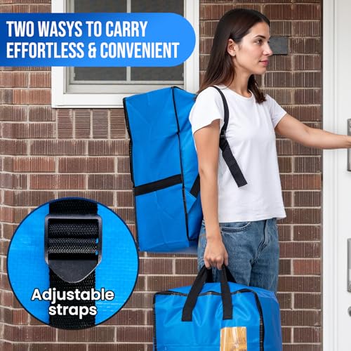 Image of TAILI 2 Pack Blue Moving Bags W /Adjustable Backpack Straps,Moving Supplies