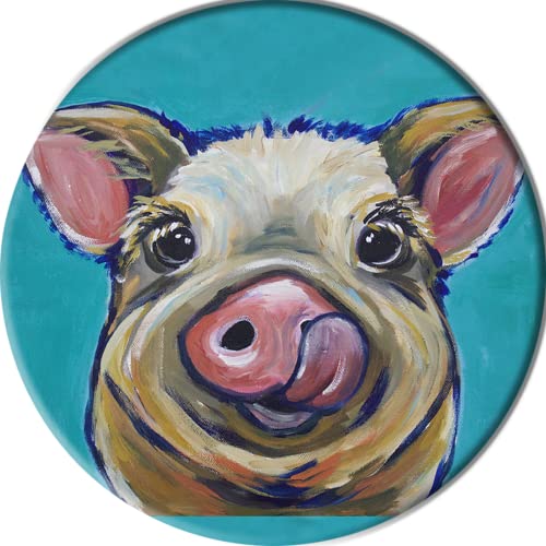 Imán decorativo redondo Ceasar the Pig