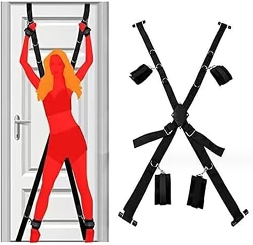 BDSM Spreader Bar Door Bondage Sex Restraints Kit with Position Straps Door Frame Bondage Kit SM Toys Sex Furniture for Bedroom Bondage Gear & Accessories