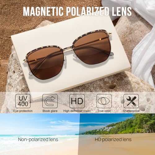 OCCI CHIARI Magnetic Clip on Sunglasses Readers Women Polarized Reading Sunglass 1.0 1.25 1.5 1.75 2.0 2.25 2.5 2.75 3.03