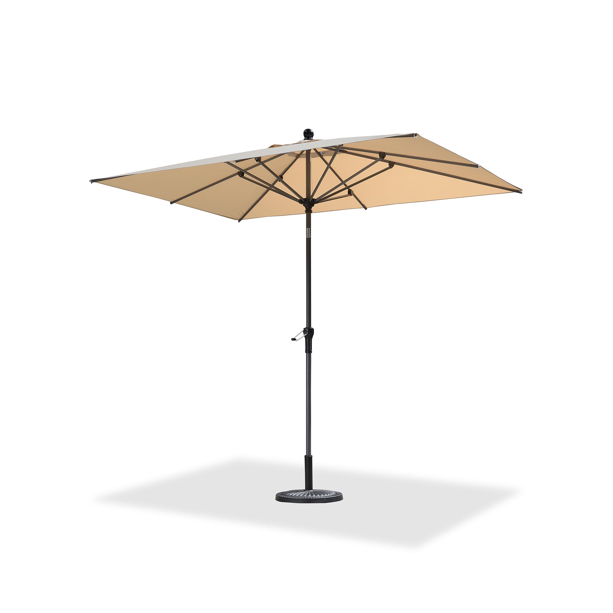 PURPLE LEAF Parasol Balcon 180 x 270 cm Rectangulaire Beige Anti-Rouille | Structure renforcée, Anti-vent, Résistant aux intempéries, Polyester 200 g/m², 8 Baleines robustes, Mât en aluminium, Jardin