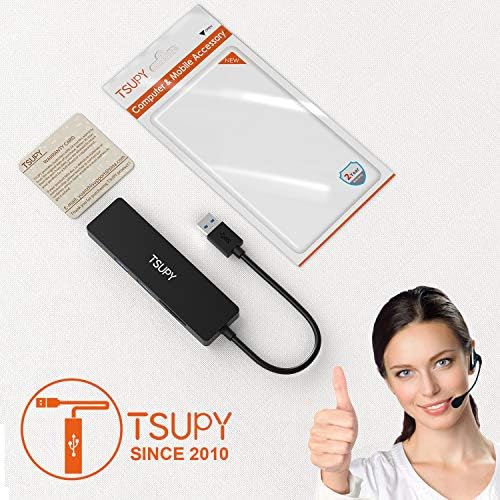 USB Hub 3.0, TSUPY USB Splitter 5 in 1 USB Extension Adapter with 3 USB 3.0+2 SD Micro SD 3.0 Card Reader USB 3 Hub USB Extender Multi USB Port for PC USB Fan USB Sticks etc.