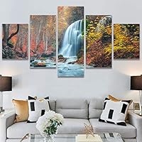 SIGNWIN 5 Panel Canvas Wall Art Modern Art Dramatic Farmhouse/Country Mountain Multicolor Nature Photography for Home Decorations Ready to Hang - 60