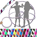 KID's HULA HOOPS - Quality Weighted Children’s Hula Hoops! Great For Exercise, Dance, Fitness & FUN! NO Instructions needed! Same Day Dispatch! (UV White / Purple Glitter)