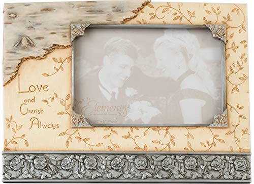 Elements Love Picture Frame by Pavilion, 6 by 8-Inch, Holds 3-1/2 by 5-Inch Photo, Inscription Love and Cherish Always