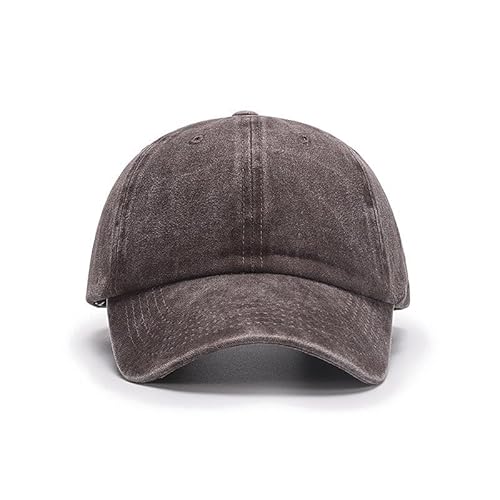 NOOFNO Casquette de baseball pour femme, peut être attachée à des cheveux pour devenir un chapeau avec des perruques/chapeau, chapeau vintage lavé pour papa (café)