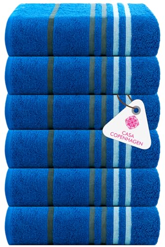 Casa Copenhagen - Egyptian Cotton Exotic 6 Pcs Face Towel (30 X 30 cm) Colour : Electric Blue (B0CYLPX8N7) Amazon Price History, Amazon Price Tracker