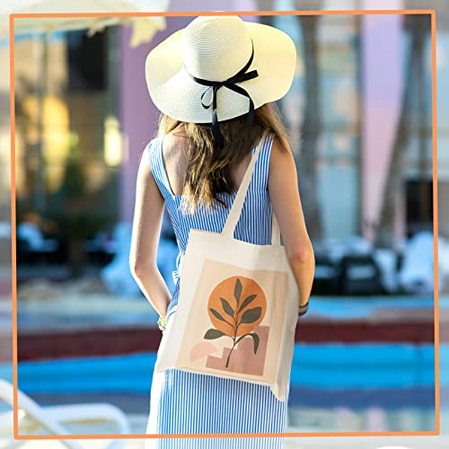 3 Pieces Boho Canvas Tote Bag Reusable Aesthetic Canvas Bag Minimalist Canvas Totes School Shoulder Bag For Girls Grocery Cute Shopping Bags Kitchen Reusable Grocery Bags For Women Girl Shopping #TOP4