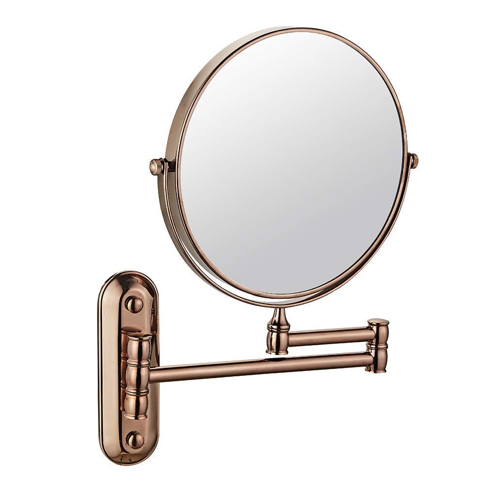 Miroir de vanité grossissant 3X double bras pliable en métal pour maquillage