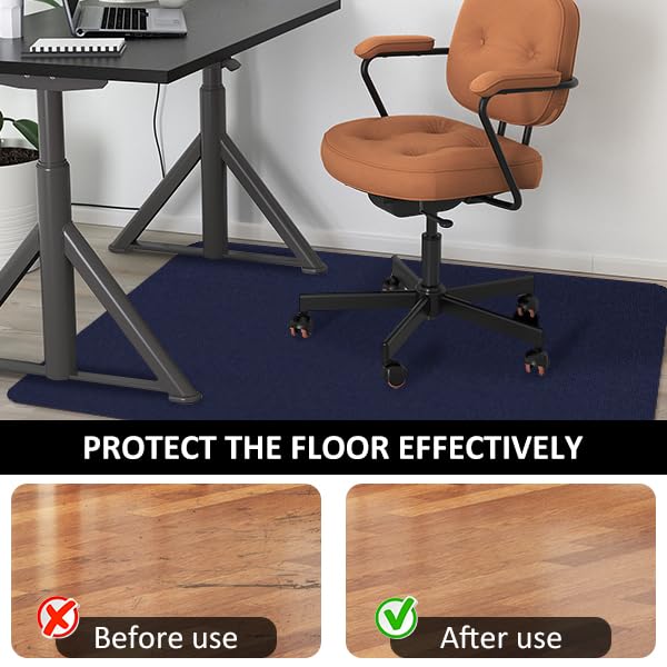 Image of Office Chair Mat for Hardwood Floor&Tile,55 inchx35 inch Anti-Slip Desk Chair Mat,Low-Pile Chair Mat,Multi-Purpose Hardwood Floor Protector for Office,Home (Navy Blue, 35 * 55IN)