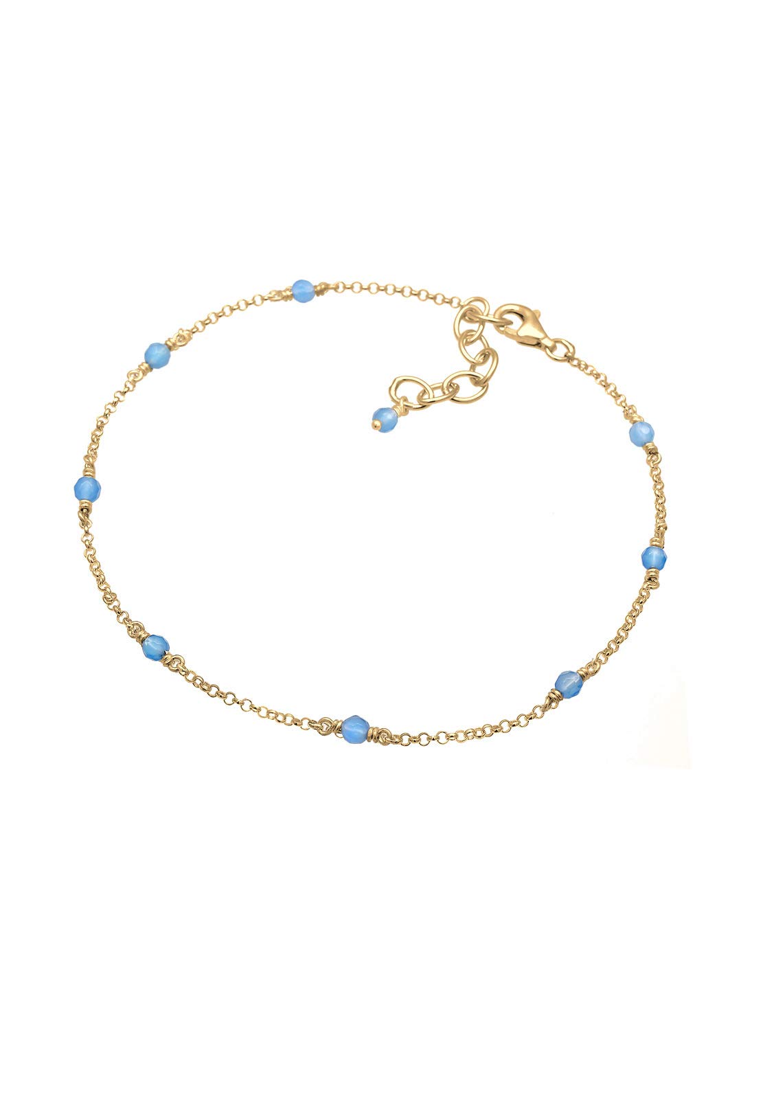 Elli Fußschmuck Damen Fußkettchen Strand Meer Kugel Blau
