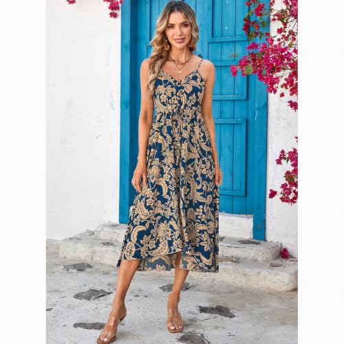 Image of BROVAVE Women's 2026 Summer Casual Boho Sundress Spaghetti Strap Midi Dress