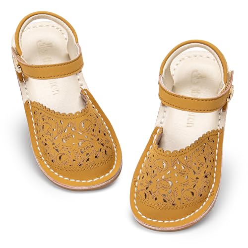 Image of THEE BRON Toddler Floral Cutout Closed Toe Sandals for Girls Breathable Summer Shoes