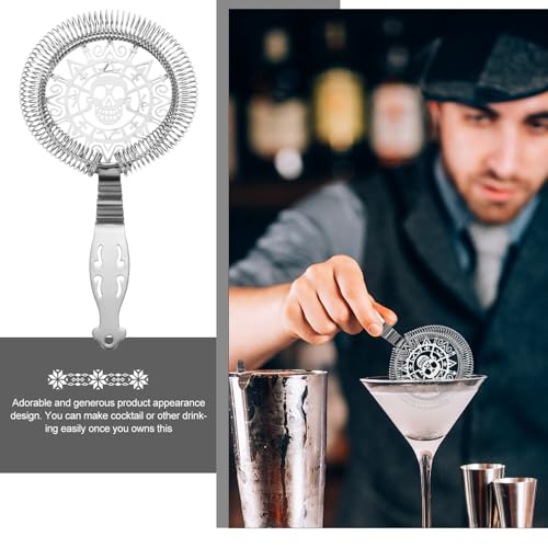 Colador de cócteles de malla fina con acero inoxidable portátil para barra y hielo 4