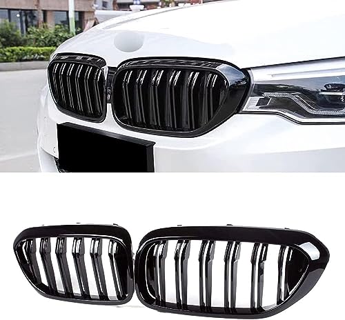G30 G31 G38 530e 530i 540i Serie 5 2017 2018 Griglia Anteriore Sportiva Doppia Linea per Rene Nero Lucido - Coppia