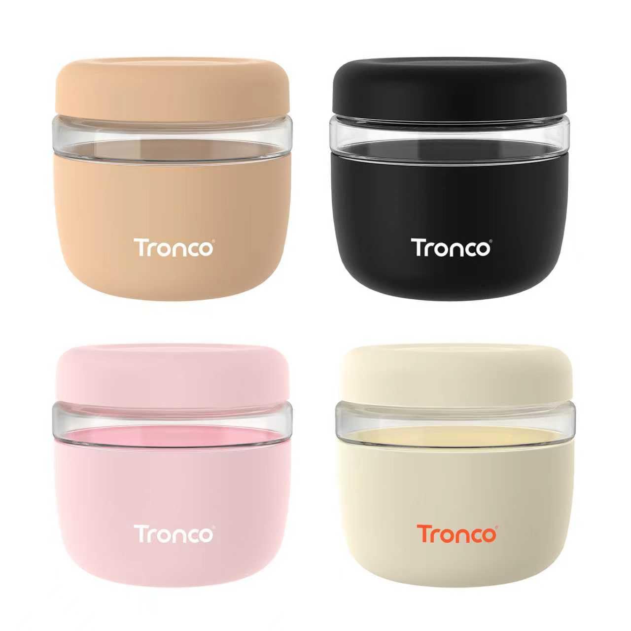 Tronco 24 oz Glass Food Storage &amp; Lunch Bowl Containers with Airtight Lids