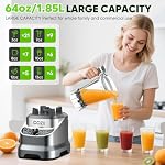 COZII Professional Blenders for Kitchen, 2000W Smoothies Countertop Blender for Ice Crushing/Frozen Drink/Nut Milk, Smoothie Blender with 64oz Pitcher & 21oz To-go Cup, Dishwasher Safe, Dark Grey