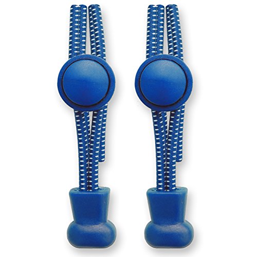 Lacestar, elastico per sostituire i lacci sulle scarpe da ginnastica, con sistema di blocco, ideale per corridori, bambini, anziani e persone attive, facile da installare, Blu
