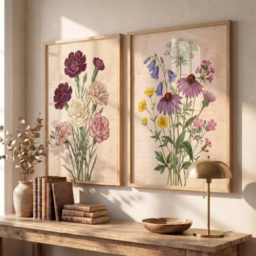 Image of YANVEER Botanical Wall Art Painting | Wall Frames For Home Decor Office Living Room | Poster With Frame Wall Decoration Painting | Premium Art Framed Wall Painting For Home Decor | Set of 2 (13X17 inch)