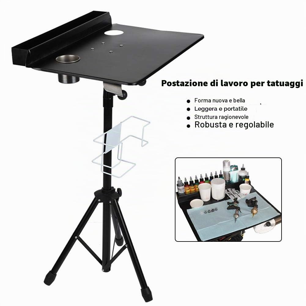 Scrivania da lavoro per tatuaggi, scrivania da tavolo staccabile con base regolabile per treppiede per salone di tatuaggio, altezza regolabile: 61-106,9 cm