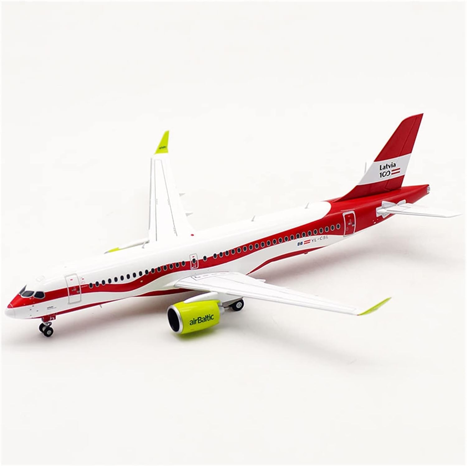 1 200 Fit for A220 YL-CSL Airlines Alloy Metal Model Aircraft Collectible Plane with Base Landing Gear Hobby Playgame Kit