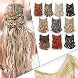 Hairro Hidden Wire Hair Extensions 20 Inch Secret Rubber Band Miracle Wire Synthetic Hairpieces 3/4...