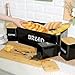 BEJOY 3-Piece Bread Bin and Canister Sets, Large Bread Box with Bamboo Lid, 3Pcs Bread Bins for Kitchen Tea Coffee Sugar Breadbin Sets, Black BEJOY 3-Piece Bread Bin and Canister Sets, Large Bread Box with Bamboo Lid, 3Pcs Bread Bins for Kitchen Tea Coffee Sugar Breadbin Sets, Black