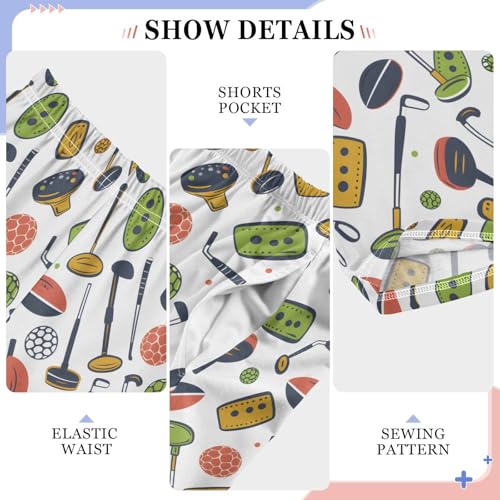 Seamless Golfs Balls Sport Pattern Pajamas Bottoms with Pockets Comfy Pjs Sleepwear Elastic Waistband Pajamas Pants Lounge Pants for 6-14 Years4