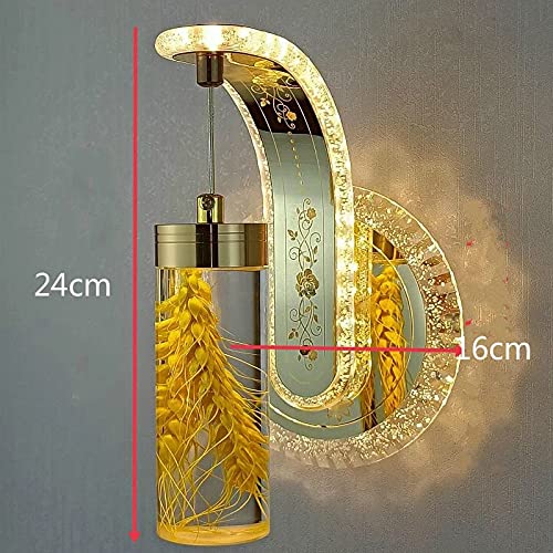 Applique Murale de Chevet LED Solution Éclairage Sans Éblouissement Fleur Cristal Ambre