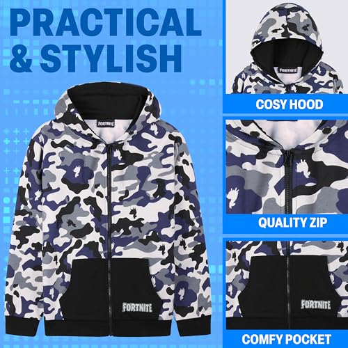 FORTNITE Hoodies for Boys Teens Hooded Pullover Zip Up Sweatshirt Youth Hoodie4