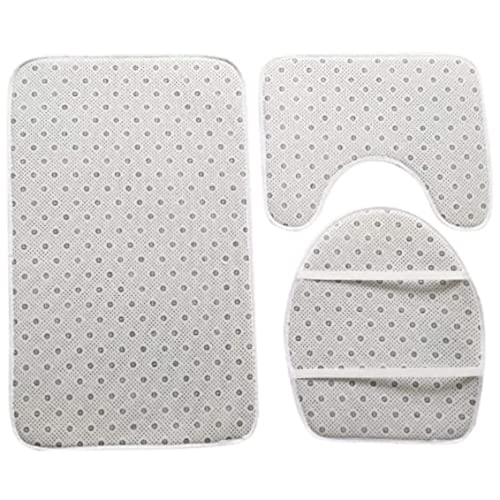 Tapis de bain 3 pièces avec dossier antidérapant et texture douce - 5