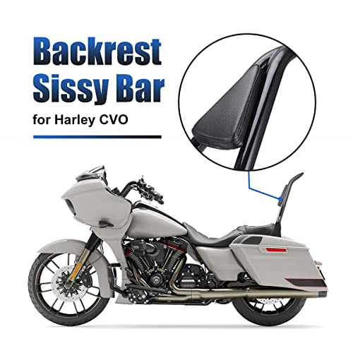 22 Inch Rear Passenger Backrest Sissy Bar For Harley Touring 2009-2021 Cvo Road Glide Street Road King (Detachable ​One-Piece Mounting Bracket With Back Cushion) #TOP4