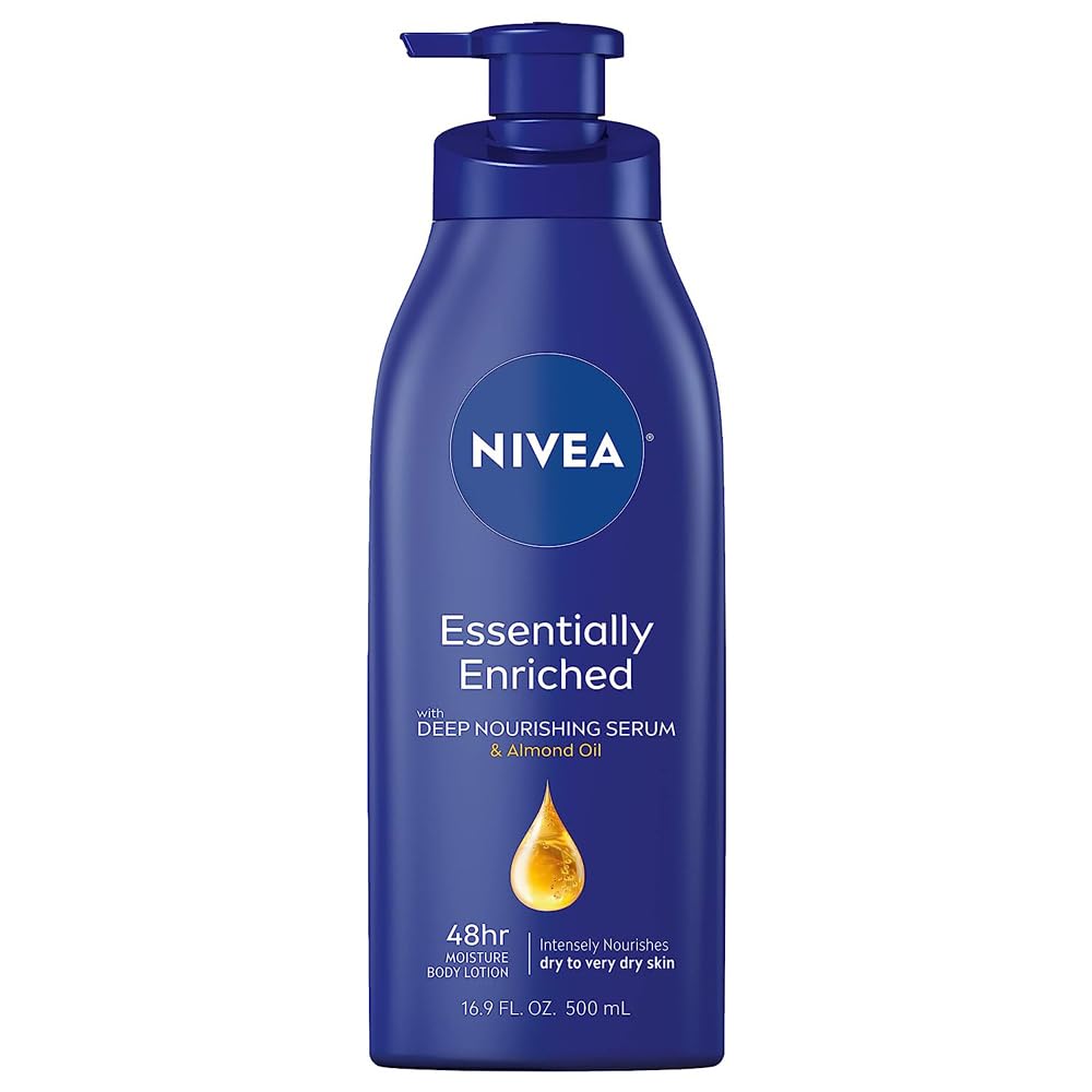 Nivea Lotion Essentially Enriched Pump (Very Dry), 16.9 Fl Oz (Pack of 2)