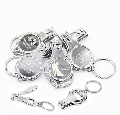 Miniatura 4 de 20 unidades de abrebotellas personalizado con texto de logotipo para hombres y mujeres, recuerdos de boda para invitados a granel, abridor de