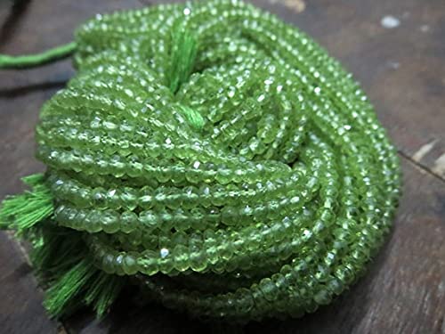 Peridot rondelle perles facettées de joaillerie pour création haut de gamme