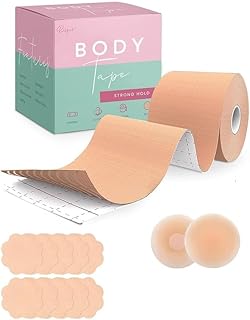 jb online hub Boob Tape Boobtape for Breast Lift | Includes Nipple Covers | Body Tape for Push up & Shape | Works Great with Sticky Bra Backless Bra or Strapless Bra | Waterproof Sweat-Proof Bob Tape-picture-20