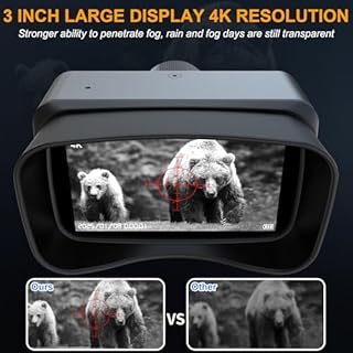 4k HD Night Vision Goggles,Compound Bow Sights Digital Crosshair Monocular Bow Sight for Observing Animals at Night Ideal for Hiking & Camping