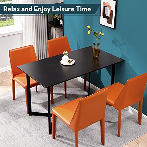 Saygoer Black Dining Table 51.2 Inch, Multifuntional Modern Dining Room Table For 2-4, Space Saving Rectangular Kitchen Table, Heavy Duty Metal Frame, Industrial Dinner Table, Easy Assembly #TOP5