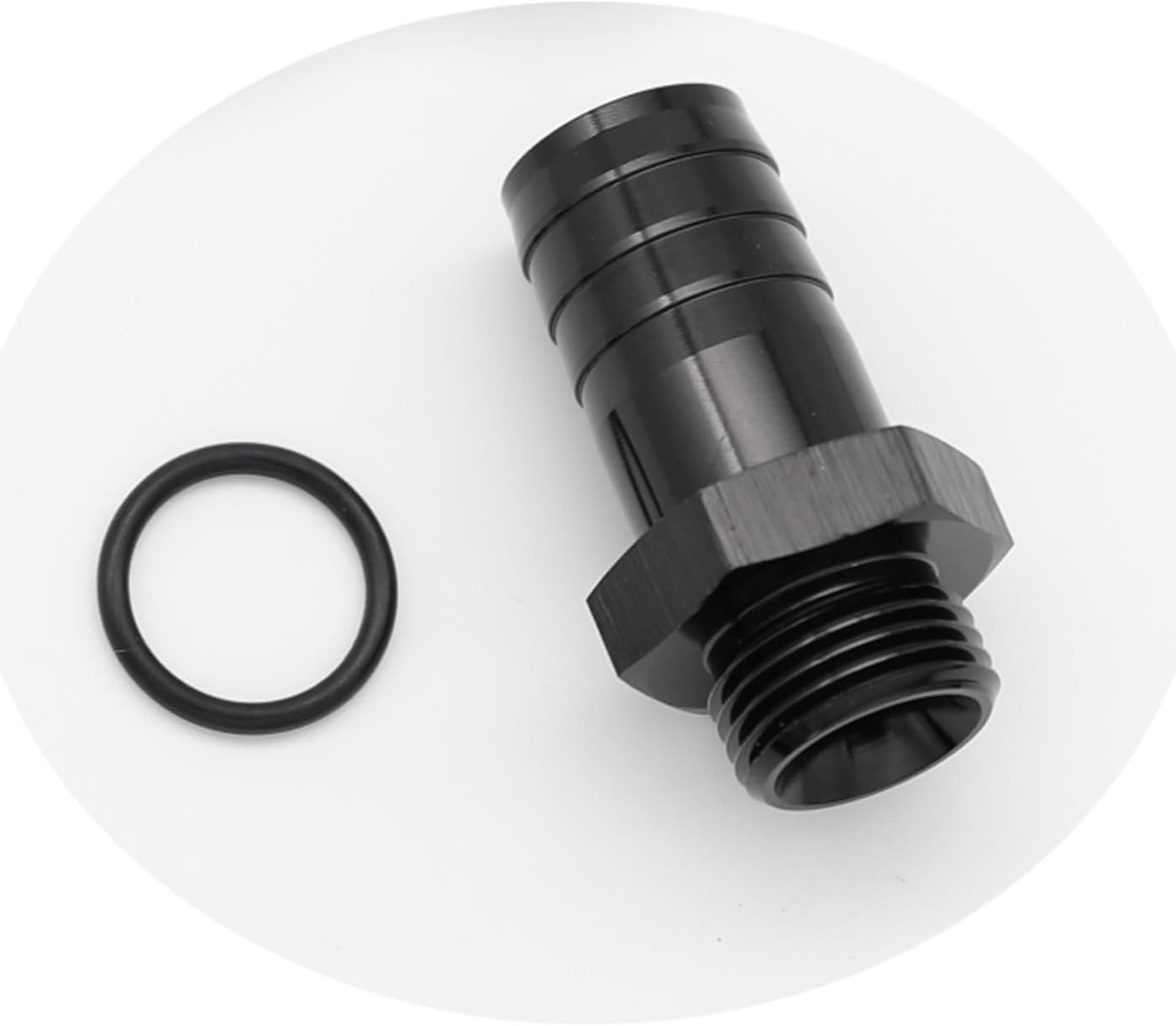 Aluminum -8 AN ORB Male to 3/4"(19mm) Barb Push On Hose Fitting Adapter Black