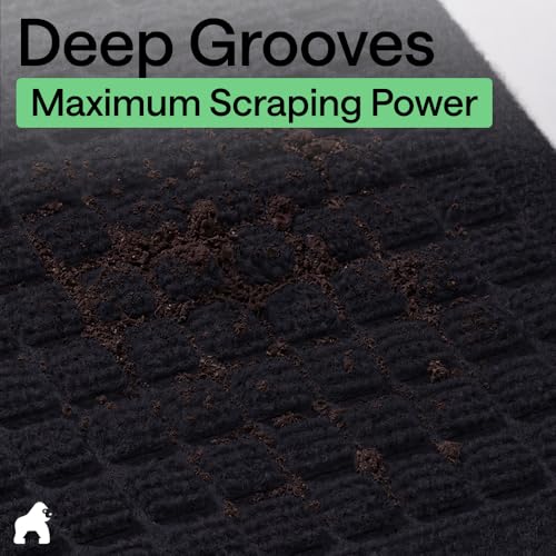 Image of GORILLA GRIP Ultra Absorbent Front Door Mat Outside Entrance 72x24, Traps Dirt and Moisture, HydroABSORB Indoor Outdoor Doormat Holds Up to 2.75 Cups Water, Stain and Fade Resistant Welcome Mat Black