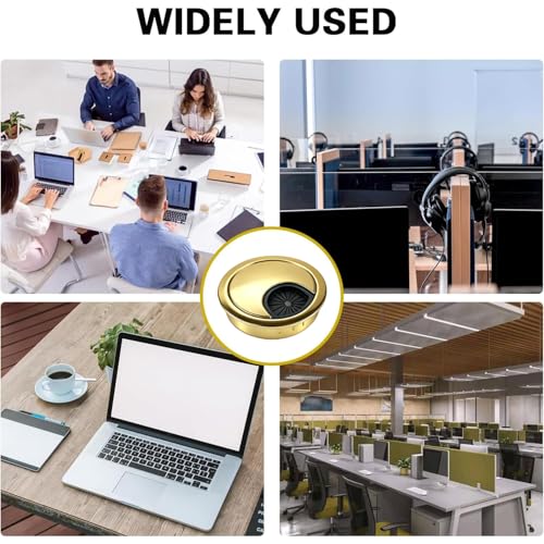 AACGIN 2 PCS Metal Desk Grommet 2 Inch(50mm) Metal Desk Hole Cover for Cables Zinc Alloy Table Cord Hole Cover for Organizing & Hiding Wire Cable - Bronze by AACGIN - Used condition - Image 8