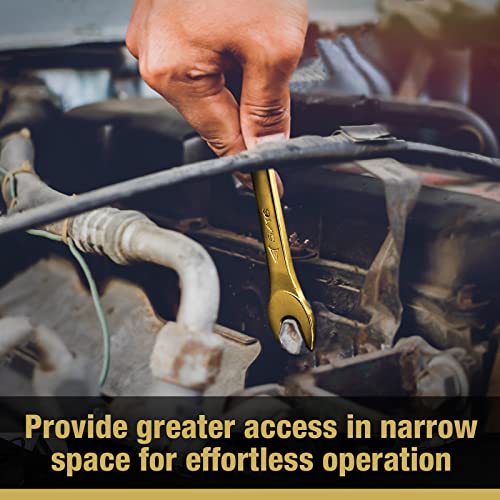 Duratech Super-Thin Open End Wrench Set, Sae, 8-Piece, 1/4" To 1-1/16", Cr-V Steel,Titanium Plating, With Rolling Pouch #TOP5