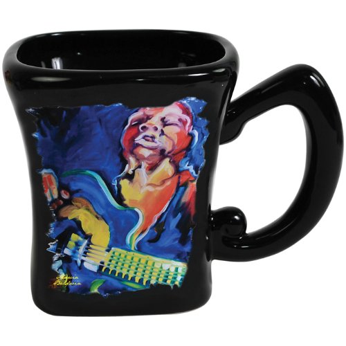 StealStreetWestland Giftware Ceramic Jazz Guitar Musician Coffee Mug, 14 Ounce, Black/Blue