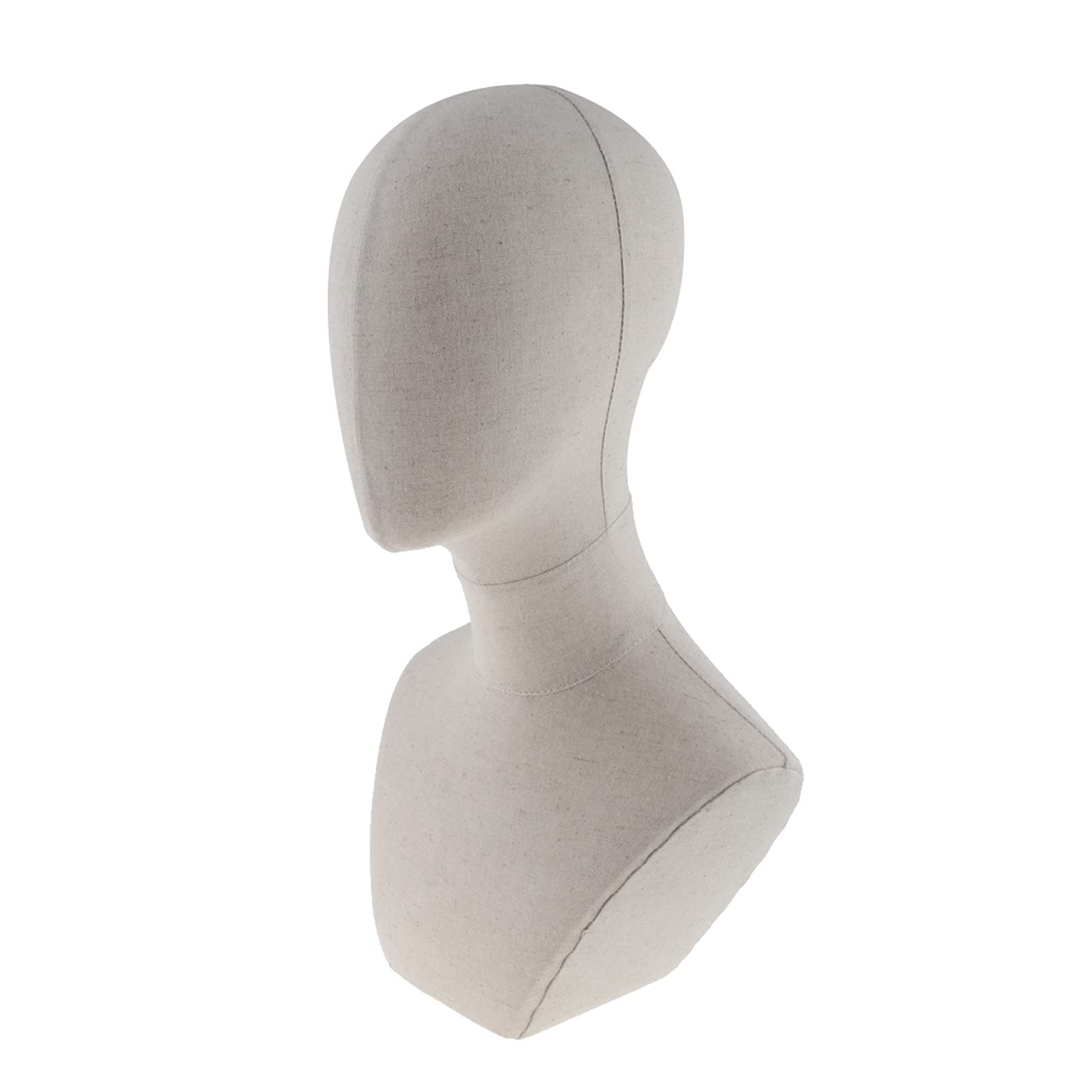 20-calowy płótno Block Manekin Head Display Stand Mannequin Head Model do Peruki Display Display Naszyjnik Biżuterii - Biały